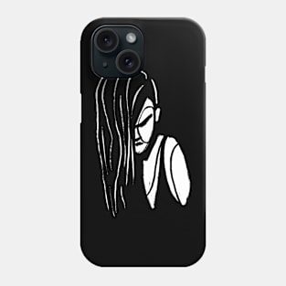 Girl with Long Black Hair Phone Case