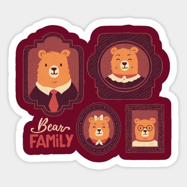 Bear Family - Bear Portrait - Sticker | TeePublic Bear Family - Bear Portrait - Sticker | TeePublic