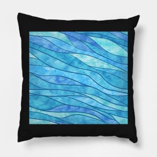 Blue Waves Ocean Abstract Pillow