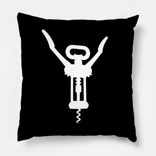 White Corkscrew Silhouette Pillow by sifis