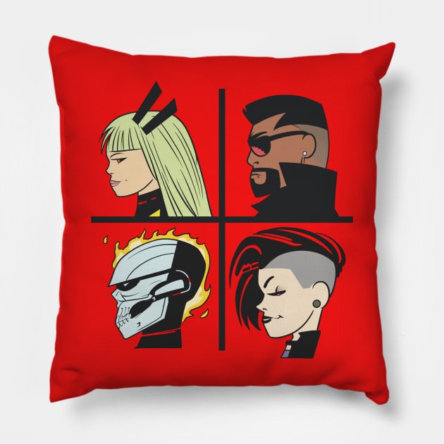 Midnight Suns - Avengers - Gorillaz - Video Game Pillow by Free2rocknroll