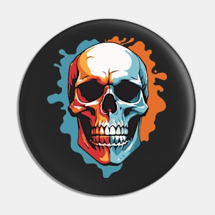 Horror skull pop art Pin