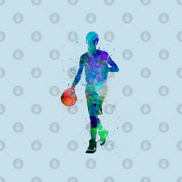 Disover Basketball player in watercolor - Basketball - T-Shirt