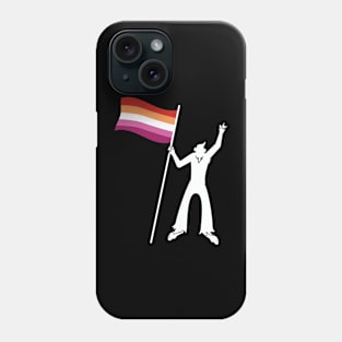 LGBTQ Bigfoot Rock On Progressive Pride Lesbian Flag Phone Case