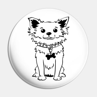 Funny dog long-coat chihuahua Pin