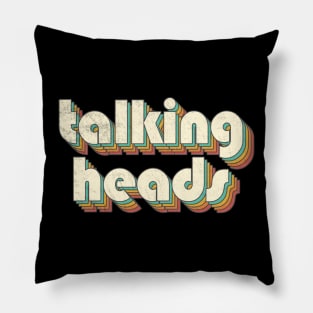 Vintage Talking Rainbow Letters Distressed Style Pillow