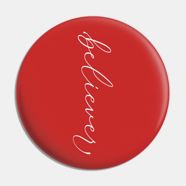 Believer Script - White Pin by Crossight_Overclothes