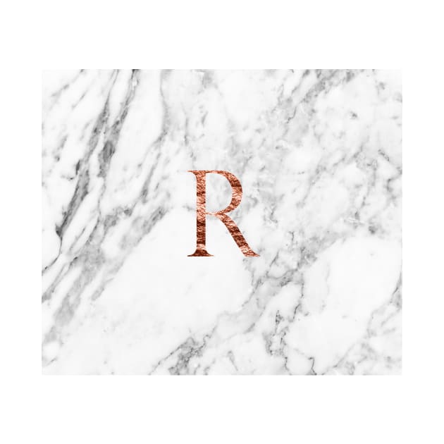 Monogram rose marble R by marbleco