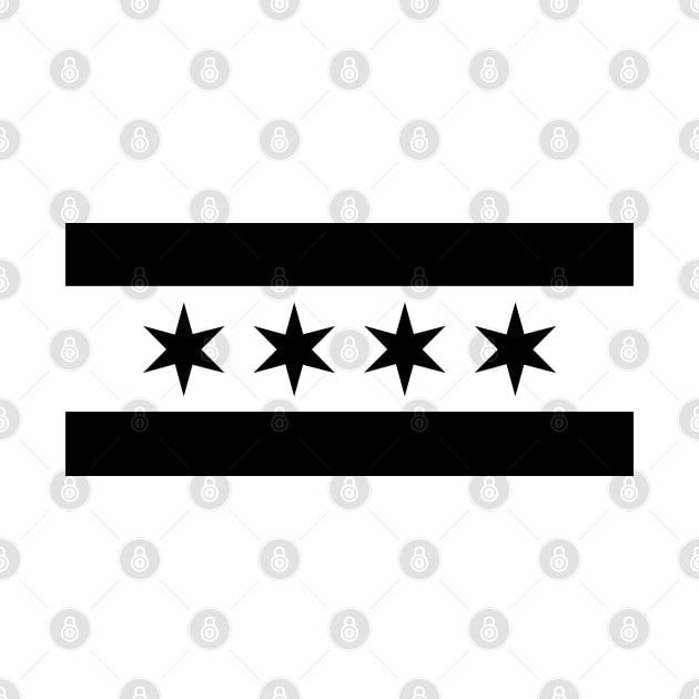 Chicago Flag Black by Historia