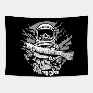 Astronaut Fisherman Tapestry