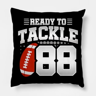 88th Birthday Football Mom Tackle Football Pillow