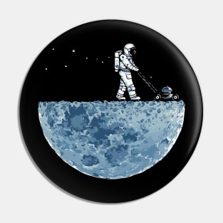 Astronaut mowing the grass on the moon Pin