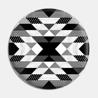 Native American Black and White Pattern Pin