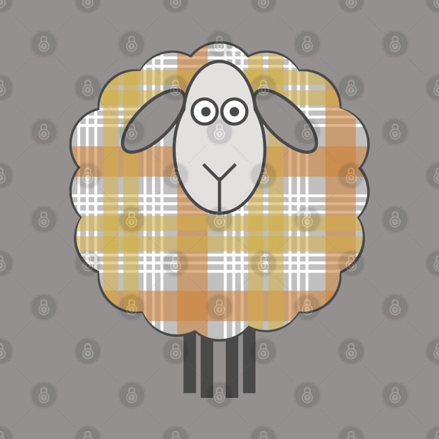 Scottish Metallic Tone Christmas Tartan Patterned Sheep by MacPean