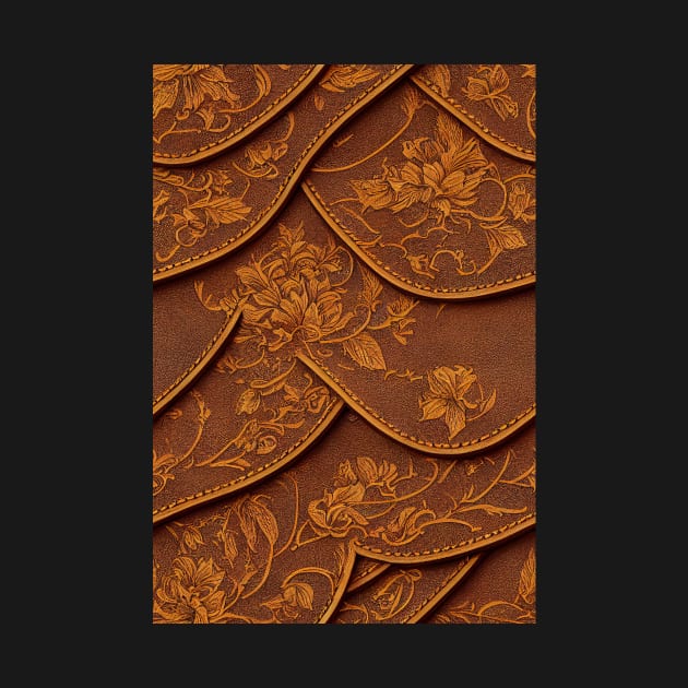 Brown Ornamental Leather Patches, natural and ecological leather print #59 by Endless-Designs