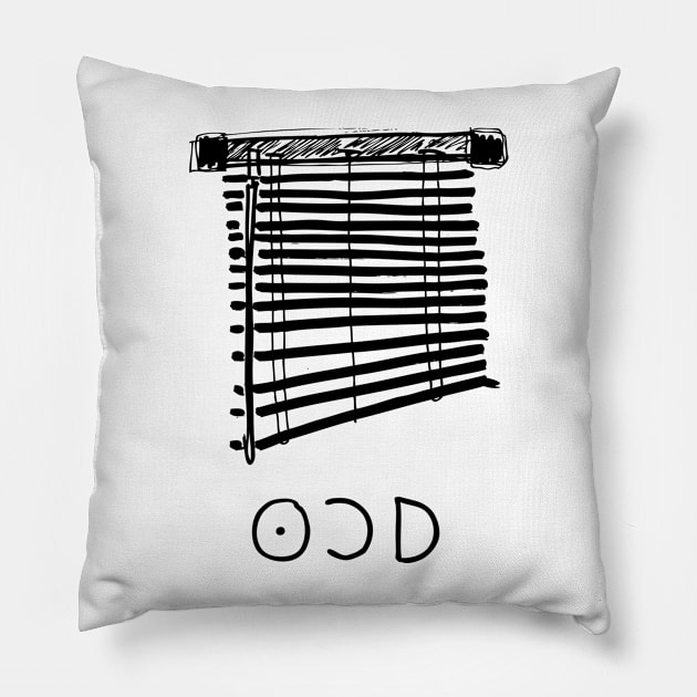 OCD Doodle Black Pillow by Mijumi Doodles