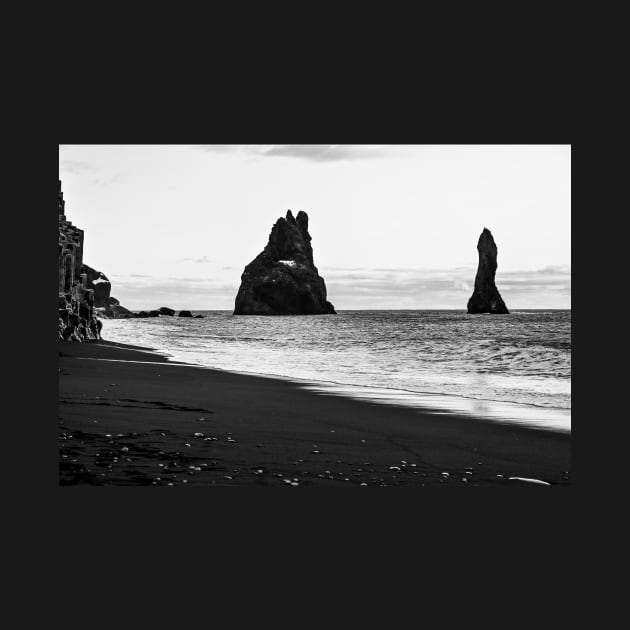Reynisfjara Beach, Iceland B&W by Kate-P-
