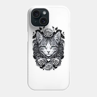 A cat with roses. Phone Case