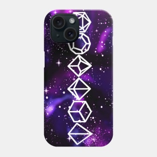 DnD Polyhedral Dice Galaxy - Amethyst Nebula Phone Case