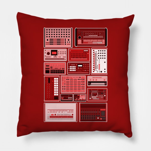 Drum Machine Ensemble Pillow by Atomic Malibu