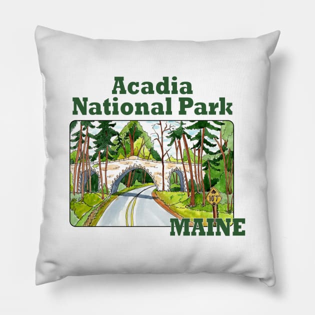 Acadia National Park, Maine Pillow by MMcBuck