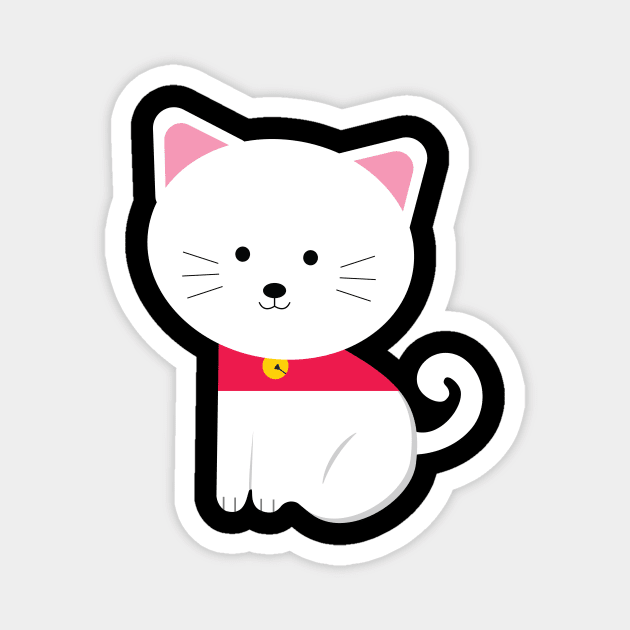 🔥 Happy Cute Kitten - Funny Cat Design Magnet by Sassify