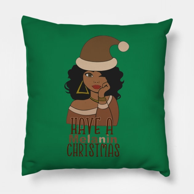 Have A Melanin Christmas Pillow by Distefano