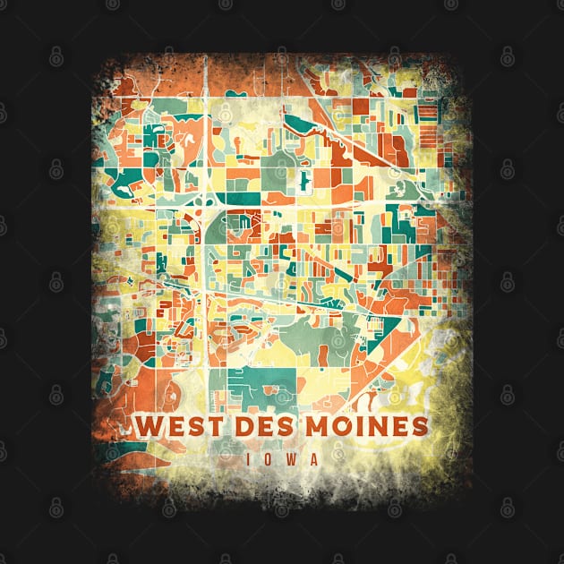 West Des Moines Iowa US map by SerenityByAlex