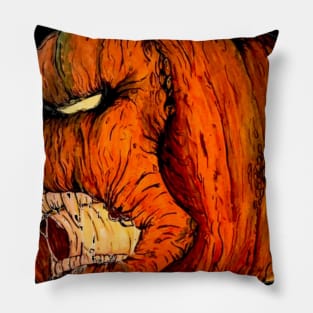 Possessed pumpkin punch Pillow