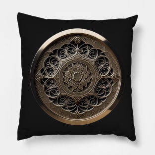 Just a Golden Floral Ornament 2 Pillow