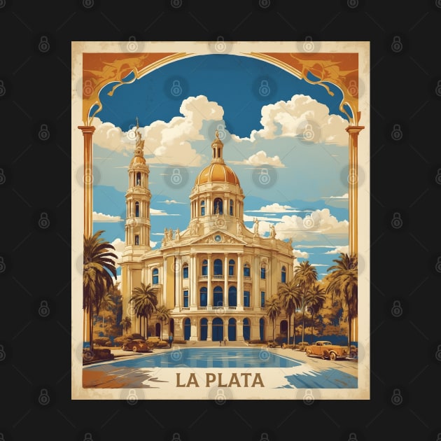 La Plata Argentina Vintage Tourism Poster by TravelersGems