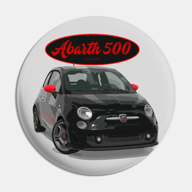 ABARTH 500 Black Red Pin by PjesusArt