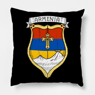 Armenia, flag with mountain Ararat. Pillow