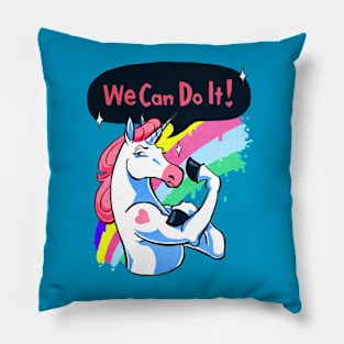 Unicorns Can Do It Pillow