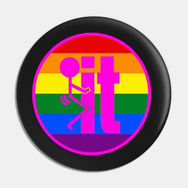 F IT - Rainbow Flag Pin by  The best hard hat stickers 