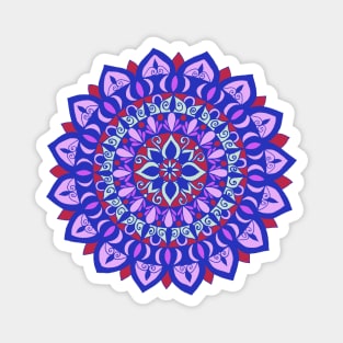 Flower Mandala Blue Magnet