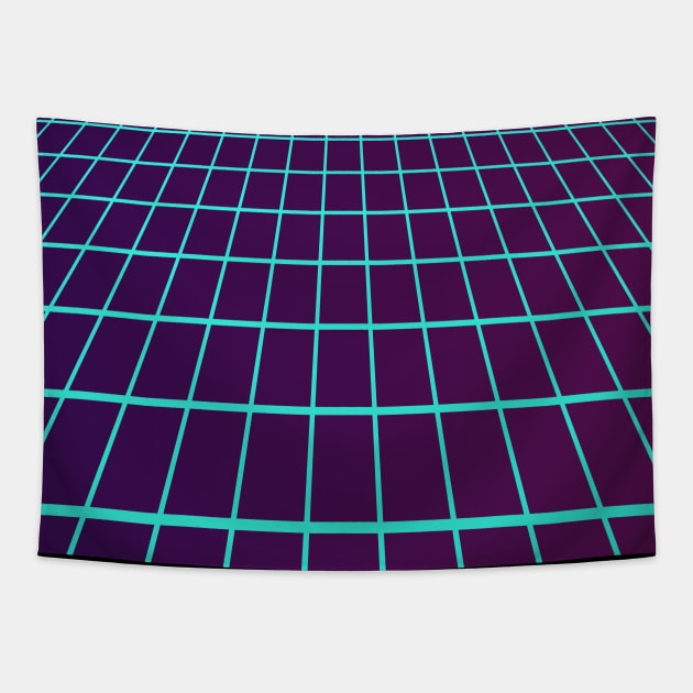 Vaporwave Grid Lines Tapestry by edmproject