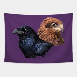 Hawk and raven Tapestry
