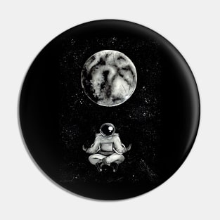 Meditating astronaut in space Pin
