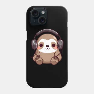 Sloth headphones Phone Case