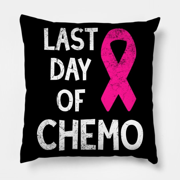Pink Ribbon Last Day Of Chemo - Breast Cancer Fighter Pillow by jpmariano