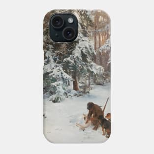 Winter Landscape with Hunters and Dogs by Bruno Liljefors Phone Case