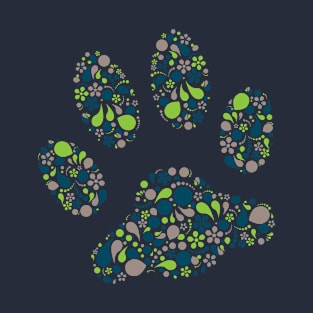 Paw Print in Modern Paisley Design T-Shirt