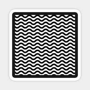 Black and White Wavy Lines Seamless Pattern Magnet