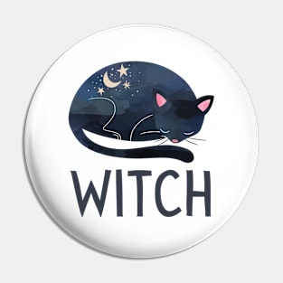 Witch Gift Cat Celestial Design Astrology Witchy Pin