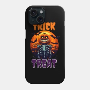 Trick Or Treat pumpkin head skeleton halloween Phone Case