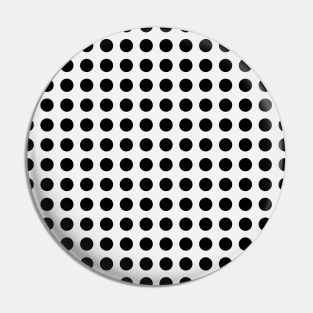 Large Black Polka Dots on White Geometric Pattern Aesthetic Pin