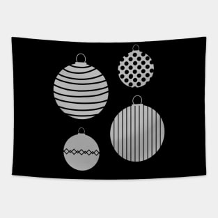 Silver Tone Christmas Baubles Tapestry