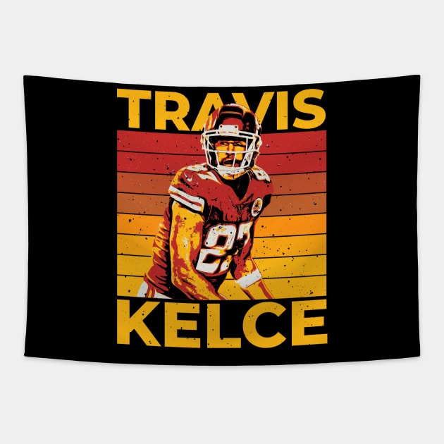 travis kelce retro Tapestry by PRESENTA