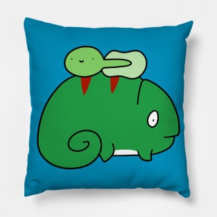 Chameleon and Little Tadpole Pillow